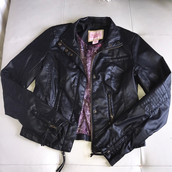 Pink Envelope Jackets & Blazers - Small Black Leather Jacket (Girls)